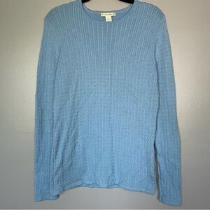 Vintage * Fairway & Greene blue Cable Knit Sweater SzL merino wool